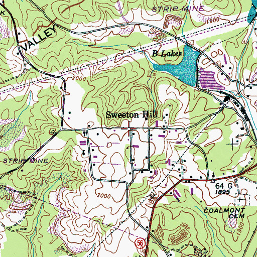 Topographic Map of Sweeton Hill, TN