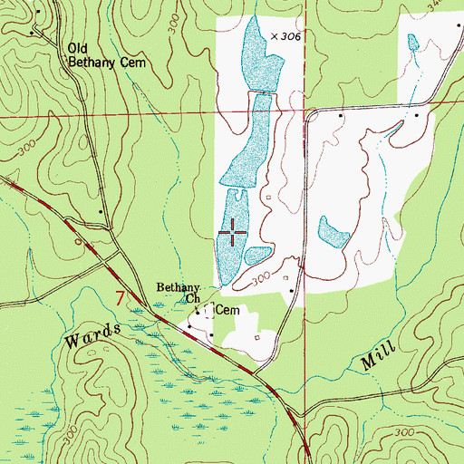 Topographic Map of Mills Lake Lower, AL