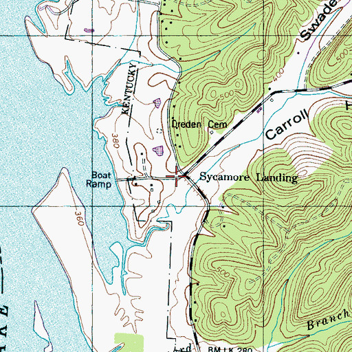 Topographic Map of Sycamore Landing, TN