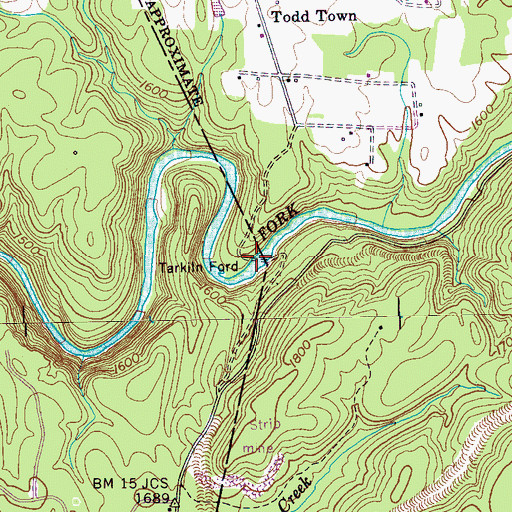 Topographic Map of Tarkiln Ford, TN
