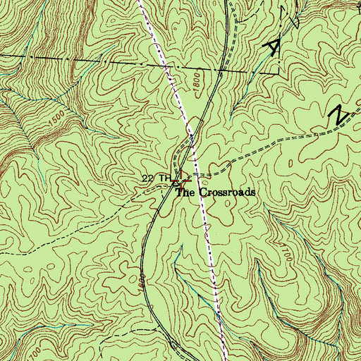 Topographic Map of The Crossroads, TN