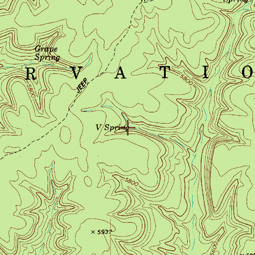 Topographic Map of V Spring, AZ