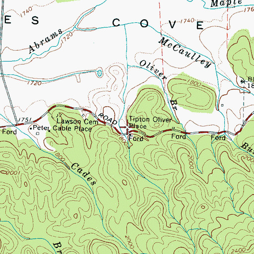 Topographic Map of Tipton Oliver Place, TN