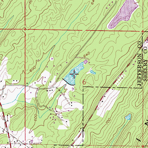 Topographic Map of Johnsons Lake, AL