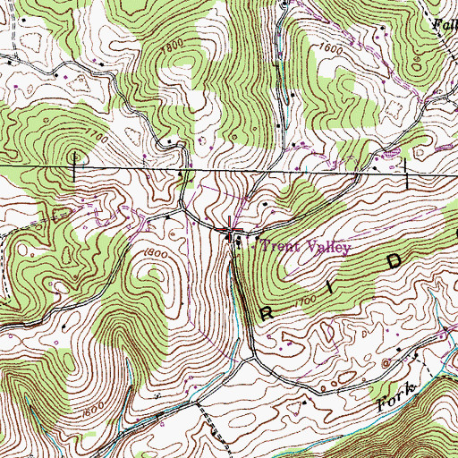 Topographic Map of Trent Valley, TN