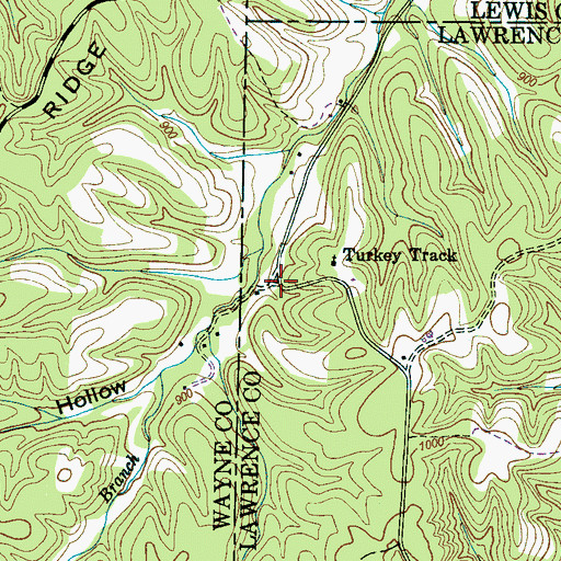 Topographic Map of Turkey Track, TN