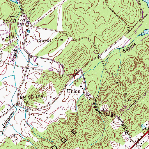 Topographic Map of Union, TN