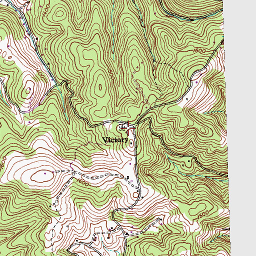 Topographic Map of Victory, TN