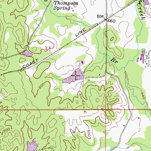Topographic Map of Harpersville Lake Number 2, AL