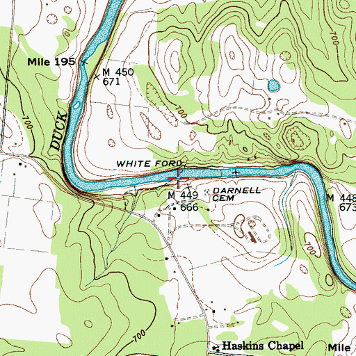 Topographic Map of White Ford, TN
