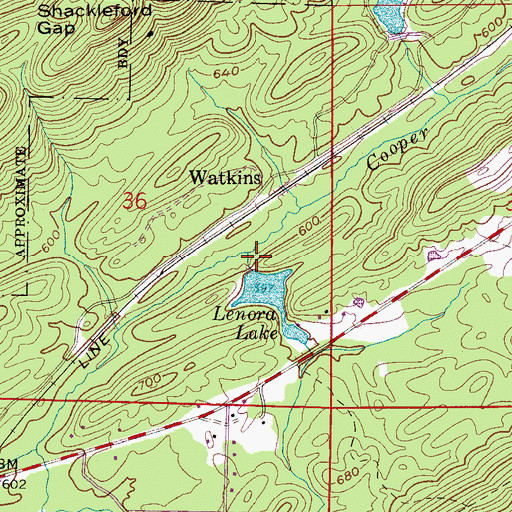 Topographic Map of Odess Lake Dam, AL