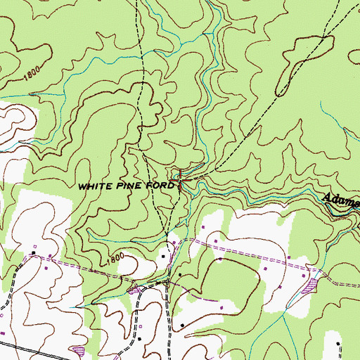 Topographic Map of White Pine Ford, TN