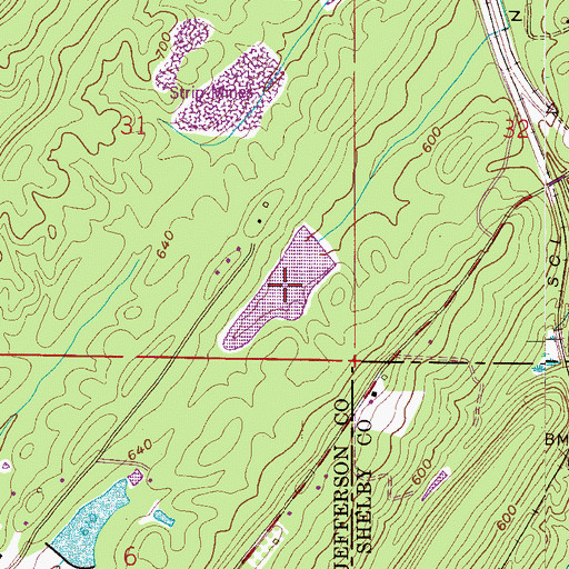 Topographic Map of Guytons Lake, AL