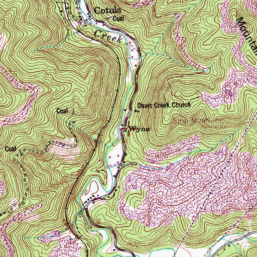 Topographic Map of Wynn, TN