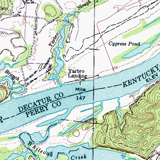 Topographic Map of Yarbro Landing, TN