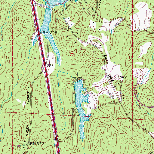 Topographic Map of Lary Lake Dam, AL