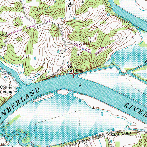 Topographic Map of York Landing, TN