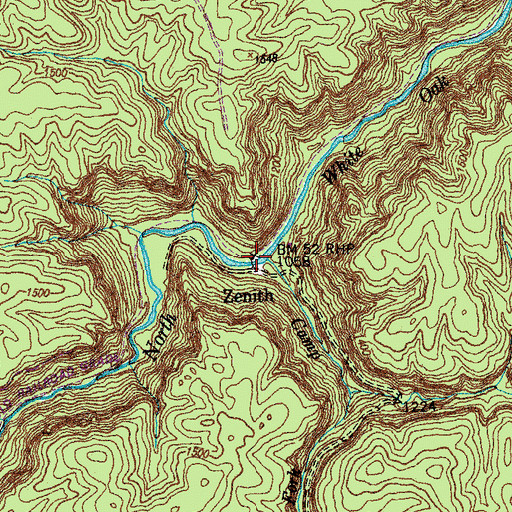 Topographic Map of Zenith, TN