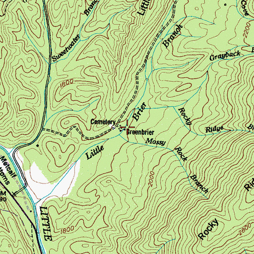 Topographic Map of Greenbrier, TN