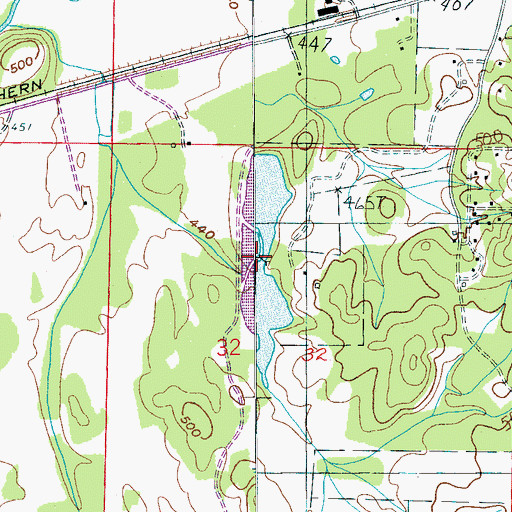 Topographic Map of Killough Dam, AL