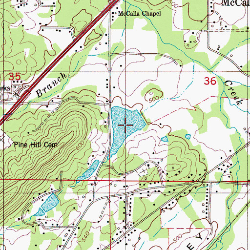 Topographic Map of McKelveys Lakes, AL