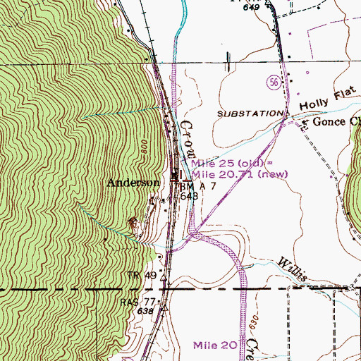 Topographic Map of Anderson, TN