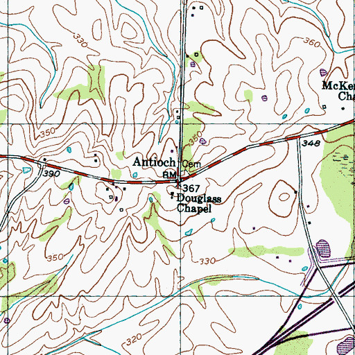 Topographic Map of Antioch, TN