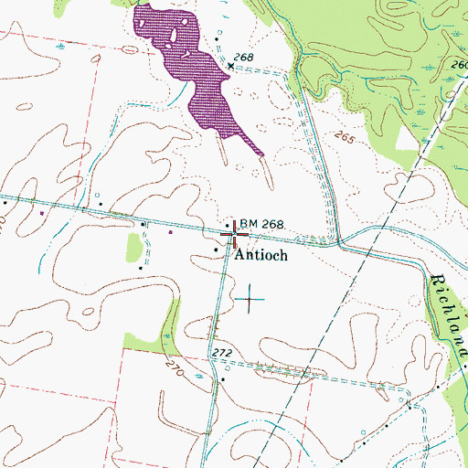 Topographic Map of Antioch, TN