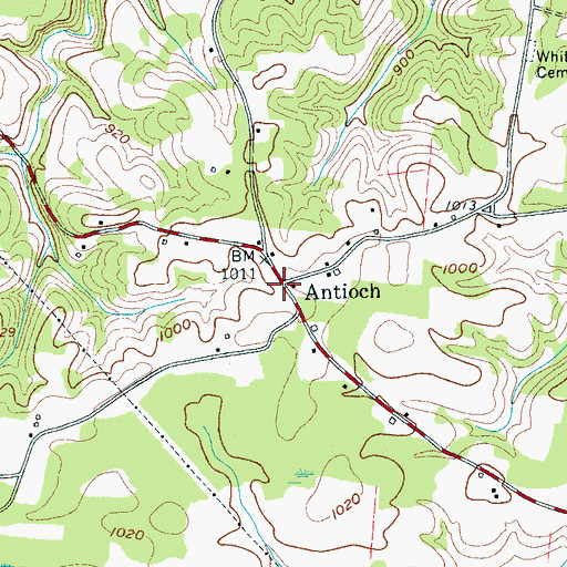 Topographic Map of Antioch, TN