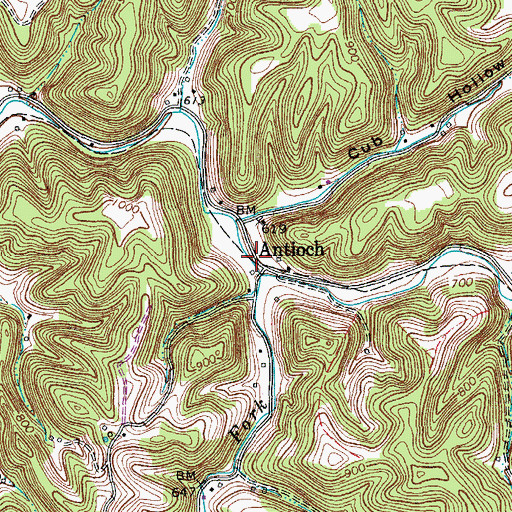 Topographic Map of Antioch, TN