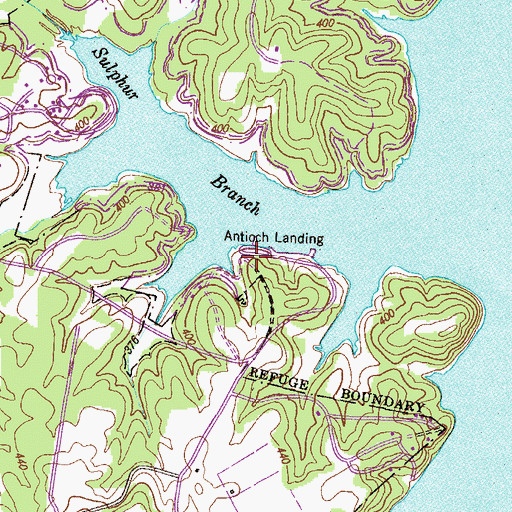 Topographic Map of Antioch Landing, TN