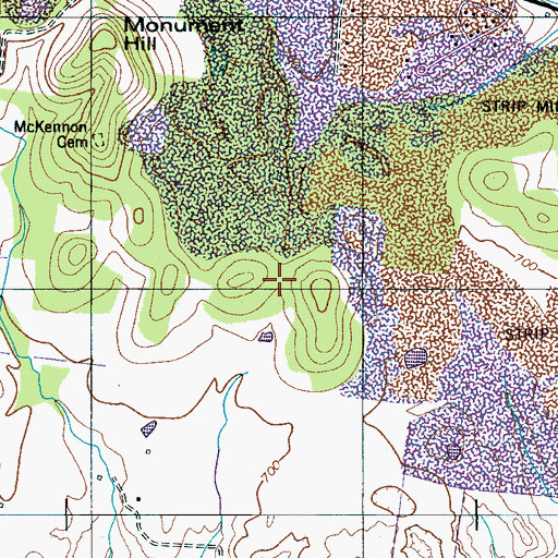 Topographic Map of Armour Village, TN