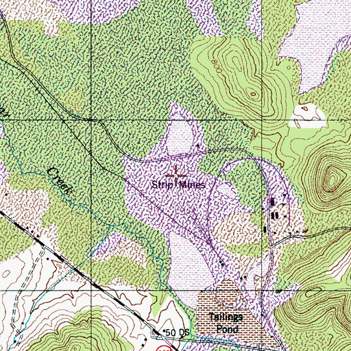Topographic Map of Arrow, TN