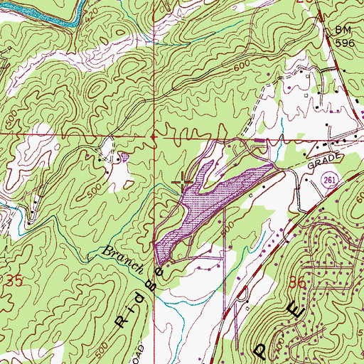 Topographic Map of Huckaby Lake Dam, AL