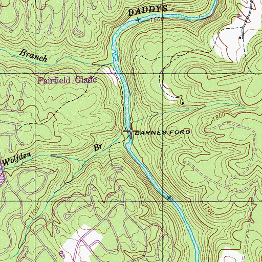 Topographic Map of Barnes Ford, TN