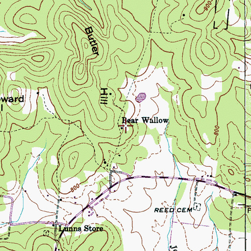 Topographic Map of Bear Wallow, TN