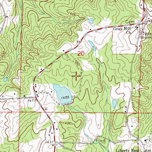 Topographic Map of Moores Pond, AL