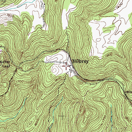 Topographic Map of Bilbrey, TN