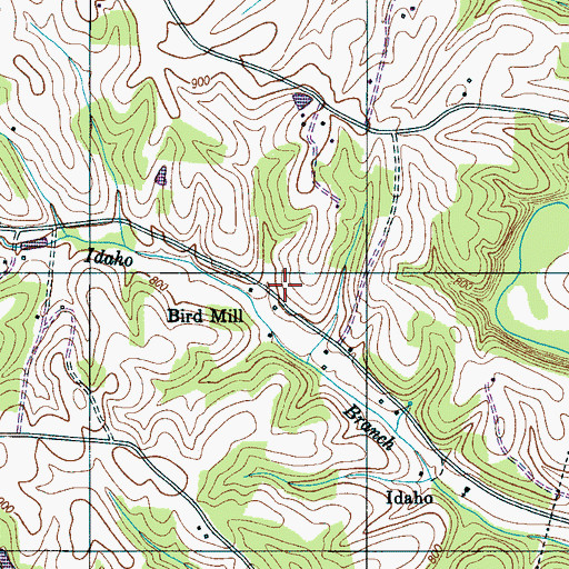 Topographic Map of Bird Mill, TN