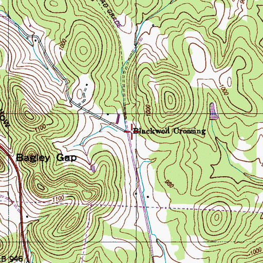 Topographic Map of Blackwell Crossing, TN