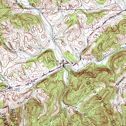 Topographic Map of Blair Gap, TN