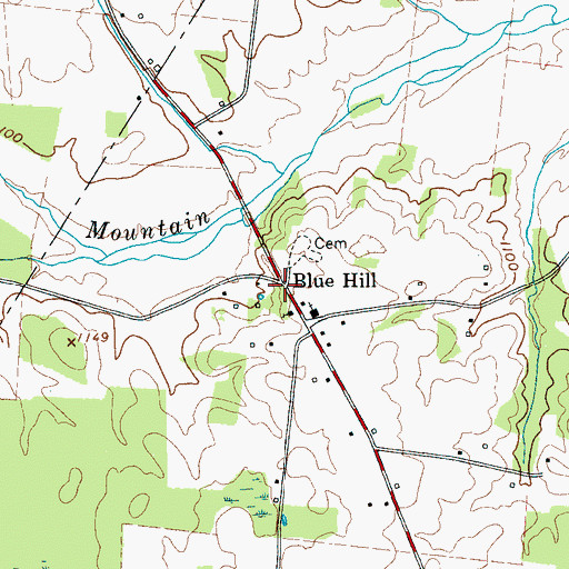 Topographic Map of Blue Hill, TN