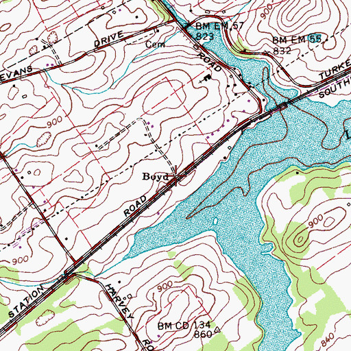 Topographic Map of Boyd, TN
