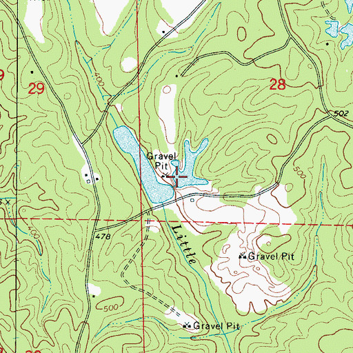 Topographic Map of Cunningham Number 1 Dam, AL