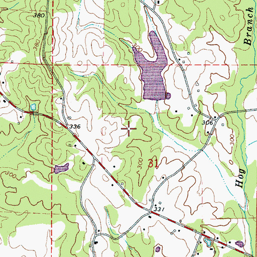 Topographic Map of Lowes Dam, AL