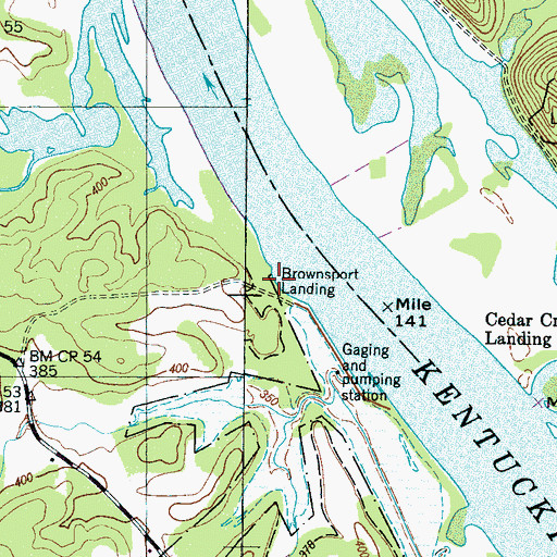 Topographic Map of Brownsport Landing, TN