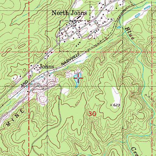 Topographic Map of Slurry Impoundment - Johns Washer, AL