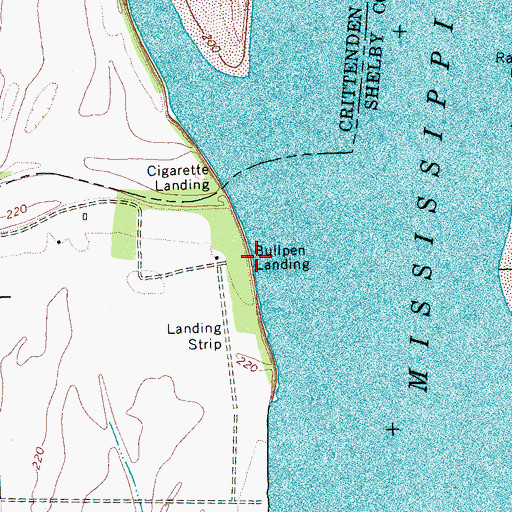 Topographic Map of Bullpen Landing, TN
