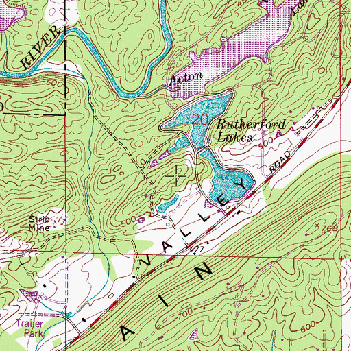 Topographic Map of Rutherford Lake Number Two, AL