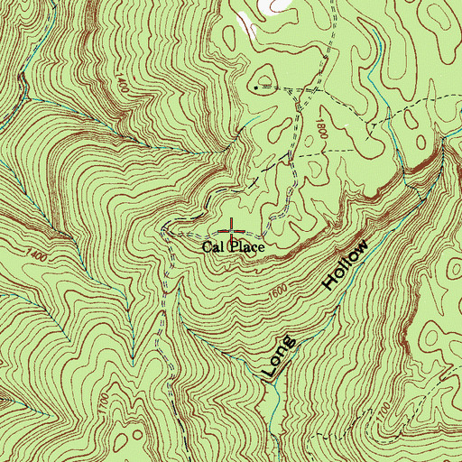 Topographic Map of Cal Place, TN